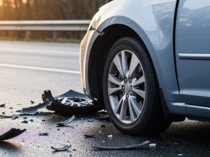 Wypadek na DK22: Volkswagen zderzył się z ładowarką w Gorzowie