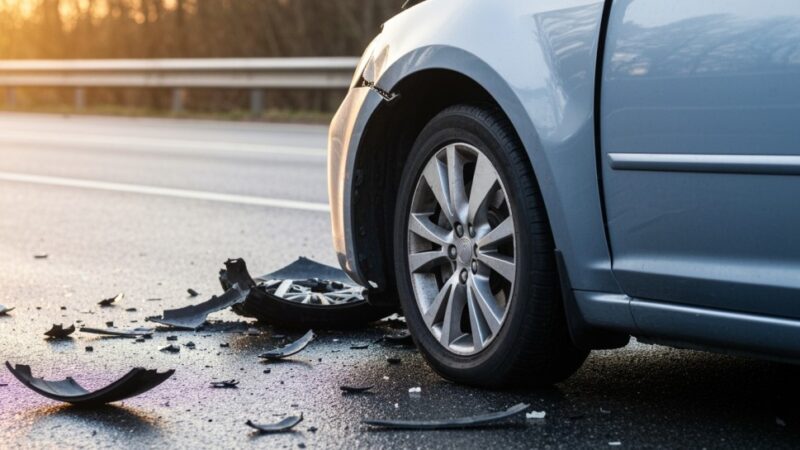 Wypadek na DK22: Volkswagen zderzył się z ładowarką w Gorzowie