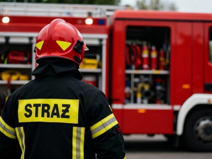 Strażacy z OSP Lubczyno ratują jelonka uwięzionego w drucie elektrycznym