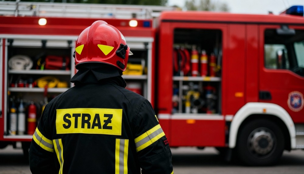 Strażacy z OSP Lubczyno ratują jelonka uwięzionego w drucie elektrycznym