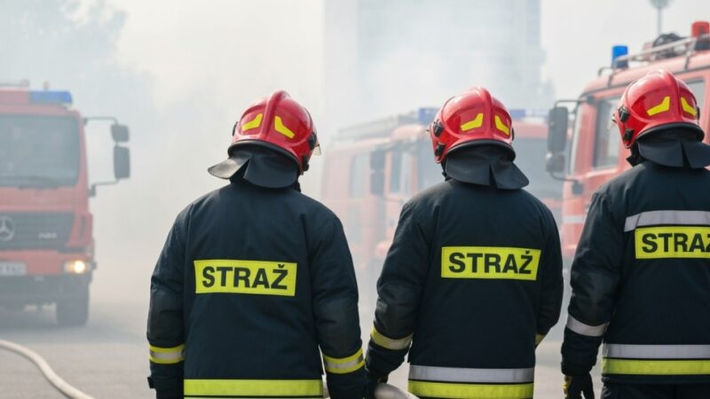 Pożar hali targowej w Gorzowie: strażacy walczyli z ogniem przez wiele godzin
