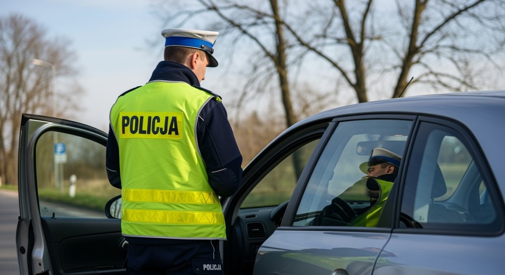 Driftujący 19-latek ukarany mandatem i bez prawa jazdy