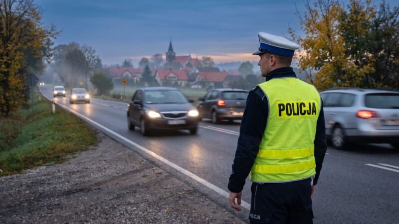 BMW wjechało na rondo – 23-latek ukarany mandatem za niebezpieczną jazdę